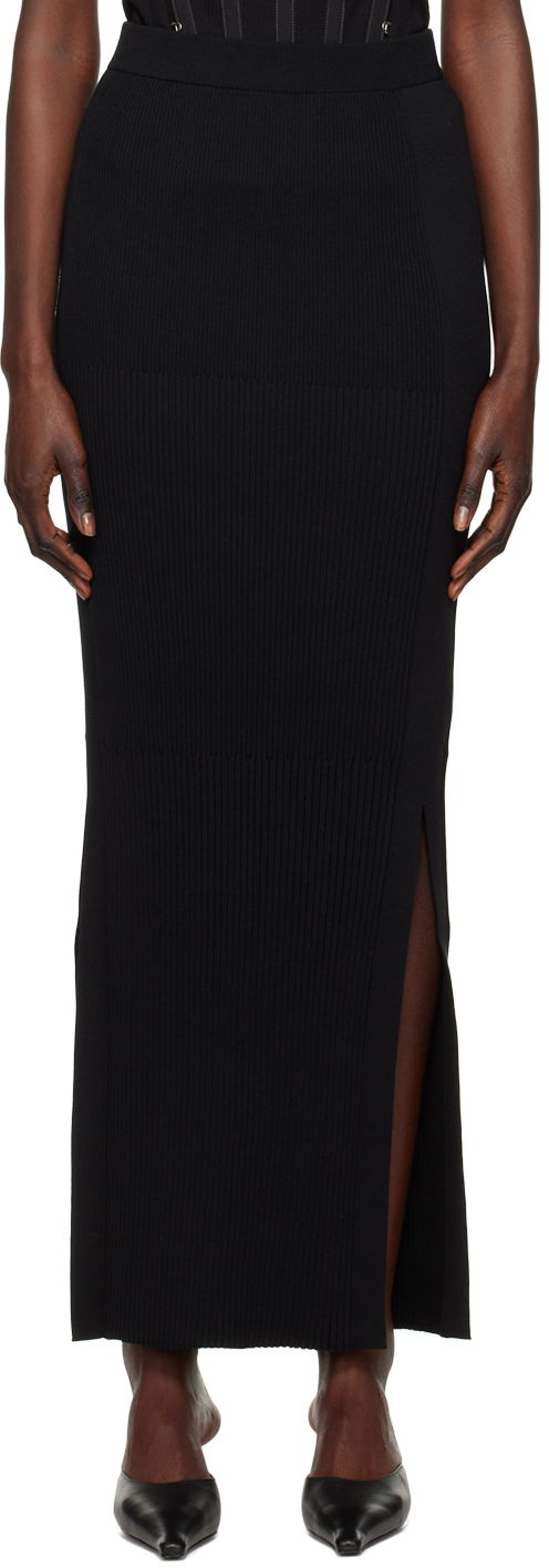 Krila Dion Lee Gradient Rib Maxi Skirt Črna | A7660R23