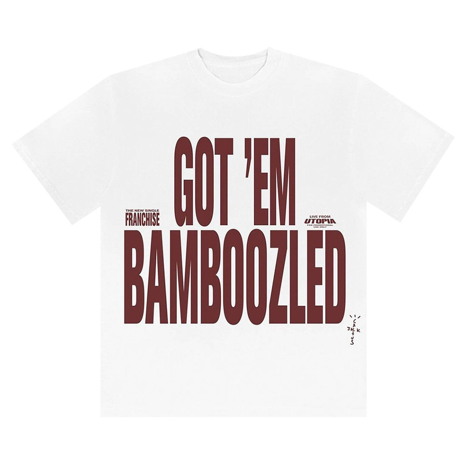 Majica Cactus Jack by Travis Scott Get Em Bamboozled Franchise Short-Sleeve T-Shirt Bela | CJMF SS02 WHIT, 1