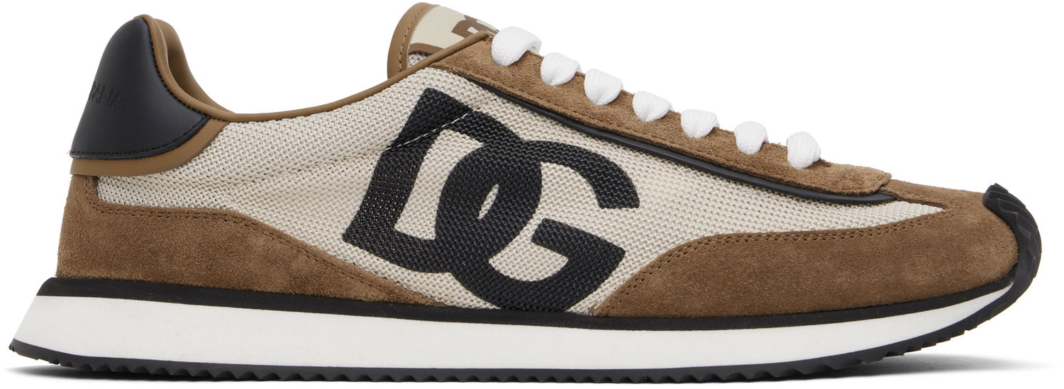 Superge in čevlji Dolce & Gabbana Mixed-Material 'DG' Cushion Rjava | CS2288 A3D24, 0
