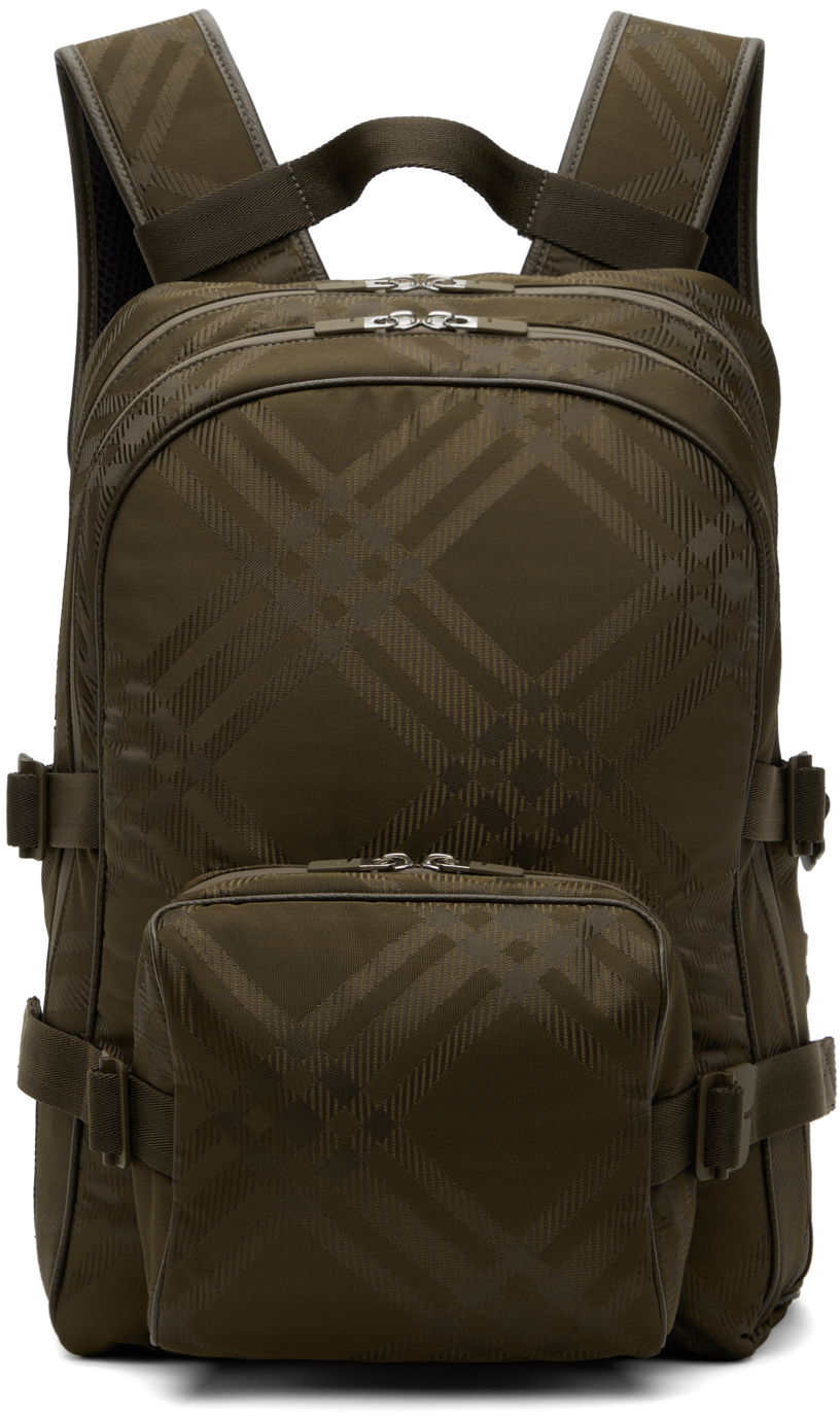 Nahrbtnik Burberry Brown Check Backpack Zelena | 8095880