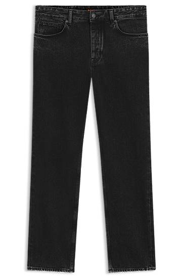 Kavbojke BOSS Regular-fit jeans comfort-stretch denim Črna | 50549861