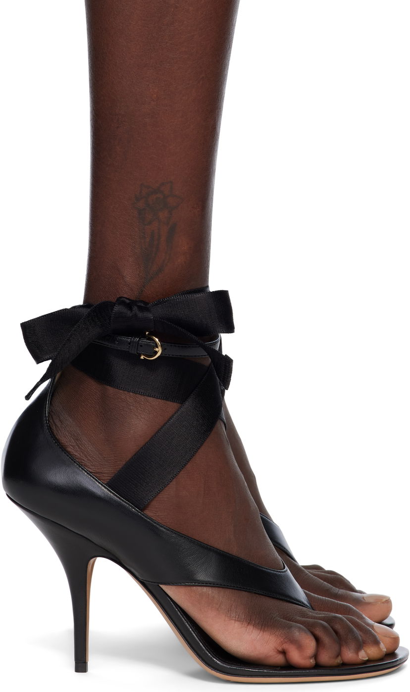 Modni dodatki FERRAGAMO Ferragamo Ribbon Heeled Sandals Črna | 782343
