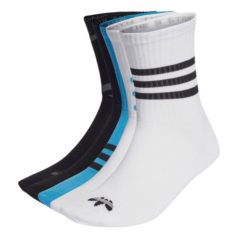 Nogavice adidas Originals Stripe Logo Knit Mid Tops Socks Bela | HL9290