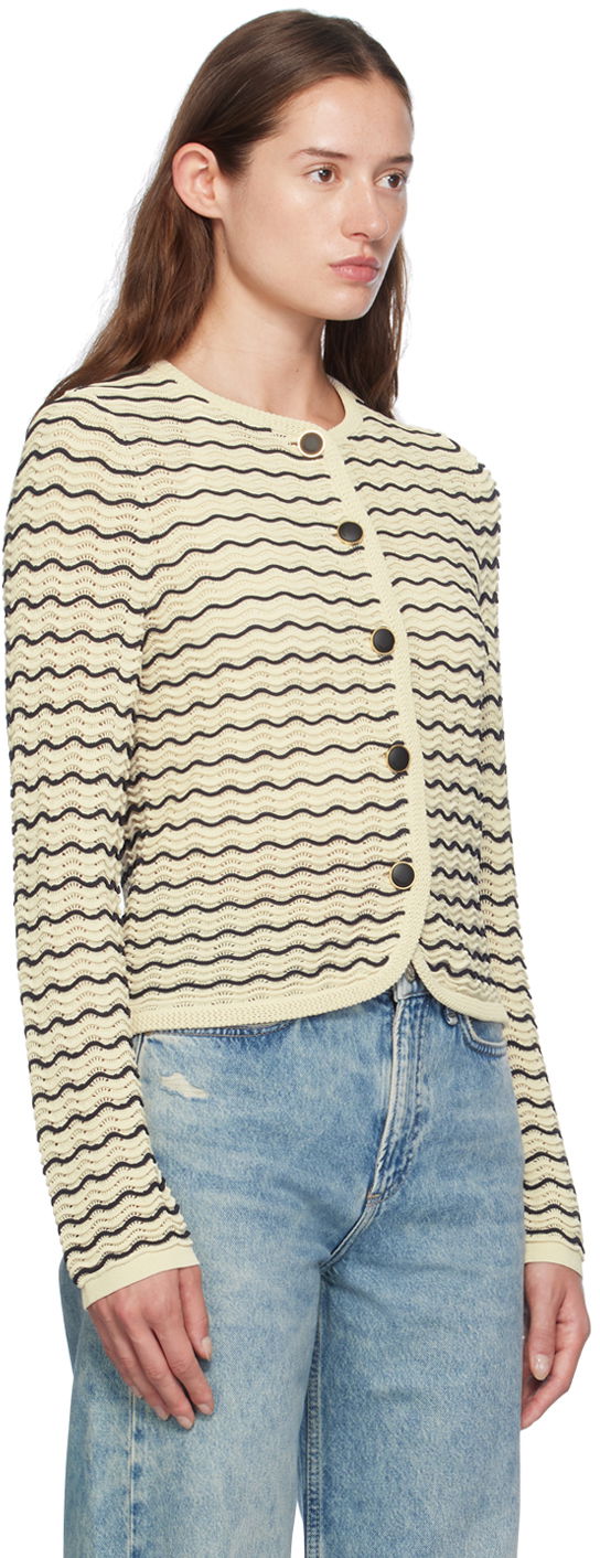 Pleteni pulover rag & bone rag & bone Elisa Wavy Knit Cardigan Bež | WAS24F068UG68, 1