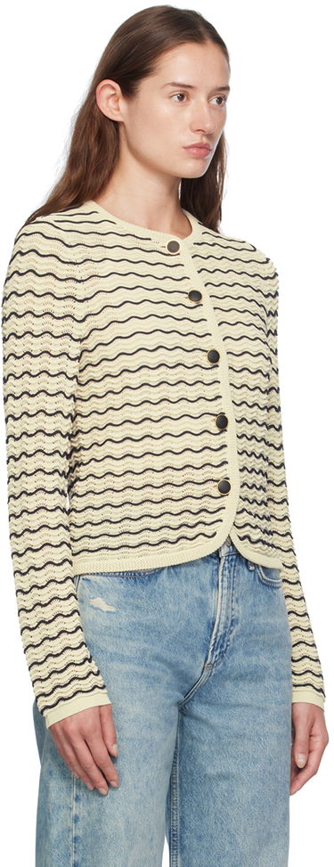 Pleteni pulover rag & bone rag & bone Elisa Wavy Knit Cardigan Bež | WAS24F068UG68, 1