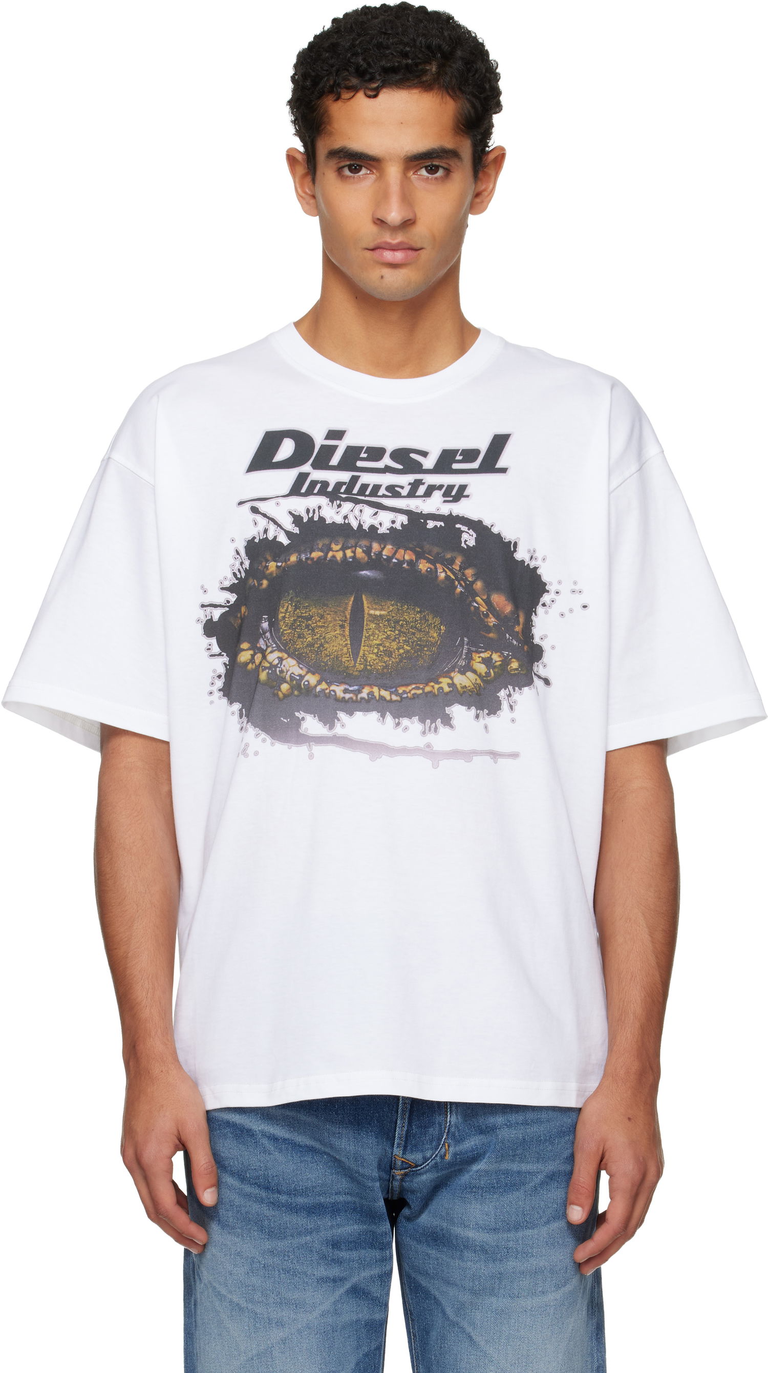 Majica Diesel T-Boxt T-shirt with Eye Graphic Print Bela | A19640-0PLAT-100, 0