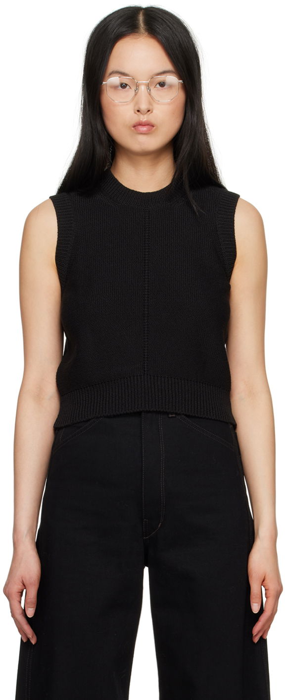 Pleteni pulover LEMAIRE Lemaire Cropped Knit Vest Črna | TO1208 LK1022