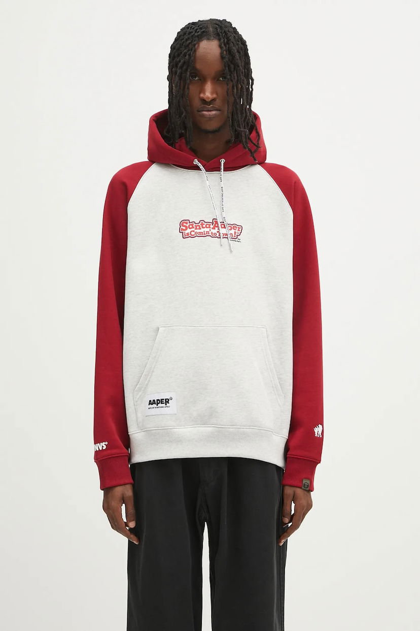 Pulover AAPE by A Bathing Ape AAPE By A Bathing Ape Raglan Hoodie Rdeča | AAPSWMB381XXN