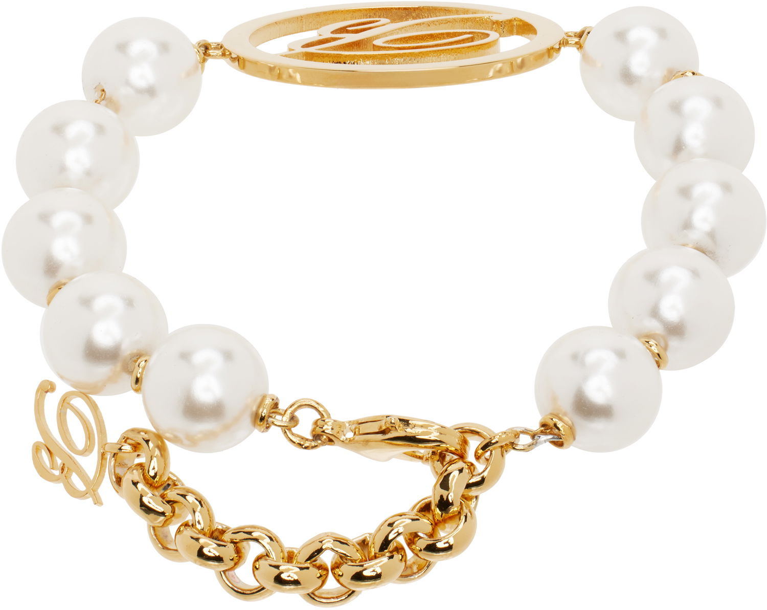 Zapestnica Blumarine Blumarine Faux-Pearl Initial Bracelet Kovinski | P522W327A, 1