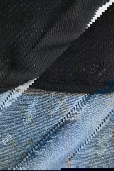 Majica brez rokavov Anine Bing eugene Sheer Ribbed Tank Top Črna | A.08.11256, 3