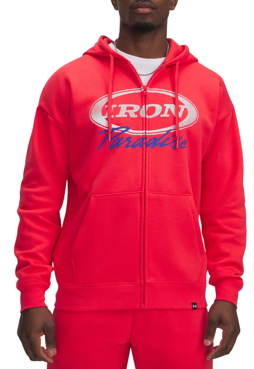 Pulover Under Armour Project Rock Icon Fleece Full-Zip Hoodie Rdeča | 1389914-989