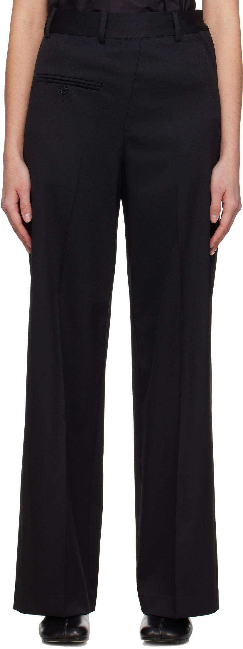 Hlače Maison Margiela MM6 Maison Margiela Twist Wool Blend Trousers Črna | S52KA0516 S47848