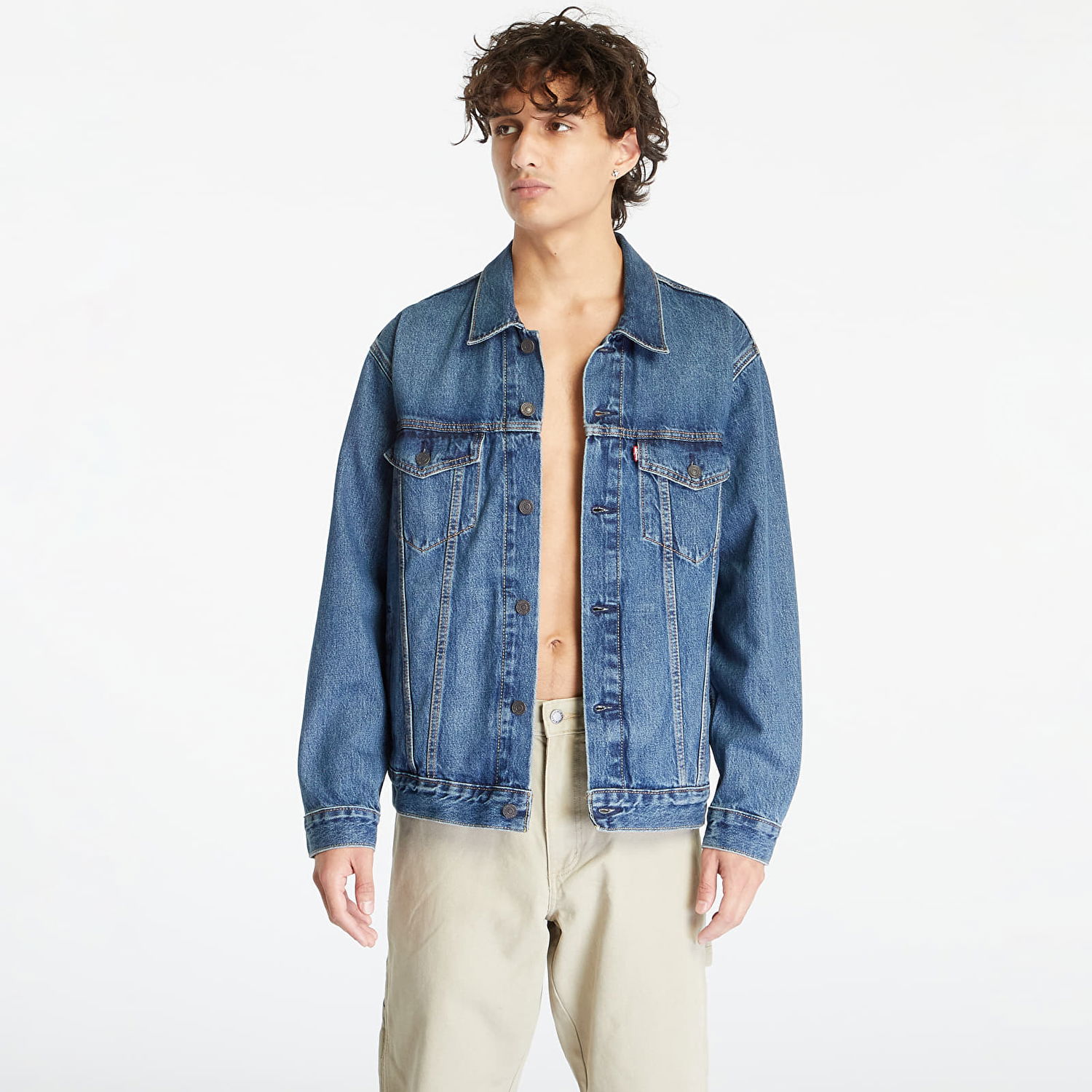 Jakna Levi's ® Relaxed Fit Trucker Jacket Med Indigo - Worn In Modra | A5782-0001, 0