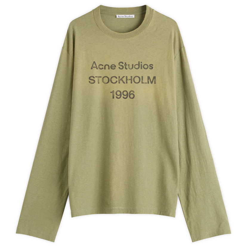 Majica Acne Studios Edden U 1996 Long Sleeve T-Shirt, Size X-Small Zelena | CL0197-AB7