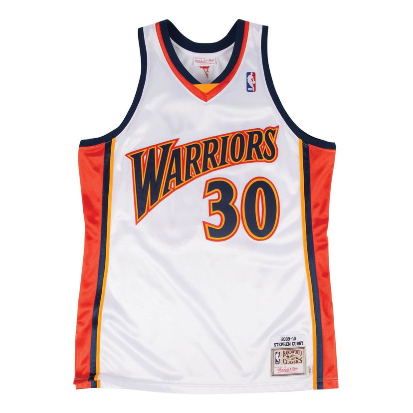 Dres Mitchell & Ness NBA Golden State Warriors 'Stephen Curry 30' Jersey Bela | AJY4CP19133-GSWWHIT09SCU
