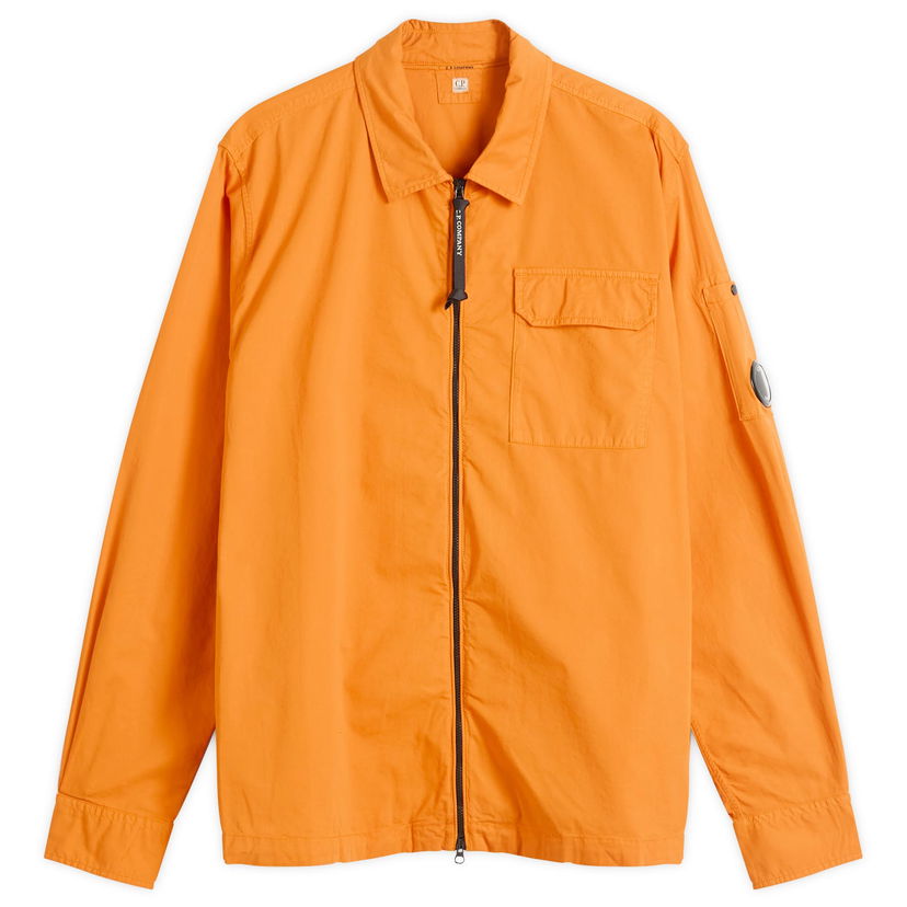 Srajce C.P. Company C.P. Company Men's Organic Gabardine Zip Overshirt, Size Large Oranžna | 19CMOS705A-110143G-434
