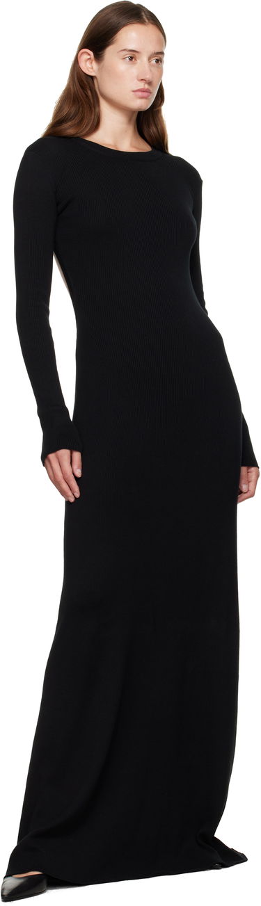 Obleke Ann Demeulemeester Ann Demeulemeester Eva Open Back Knitted Maxi Dress Črna | 2520-W-KN12-FA049-099, 3