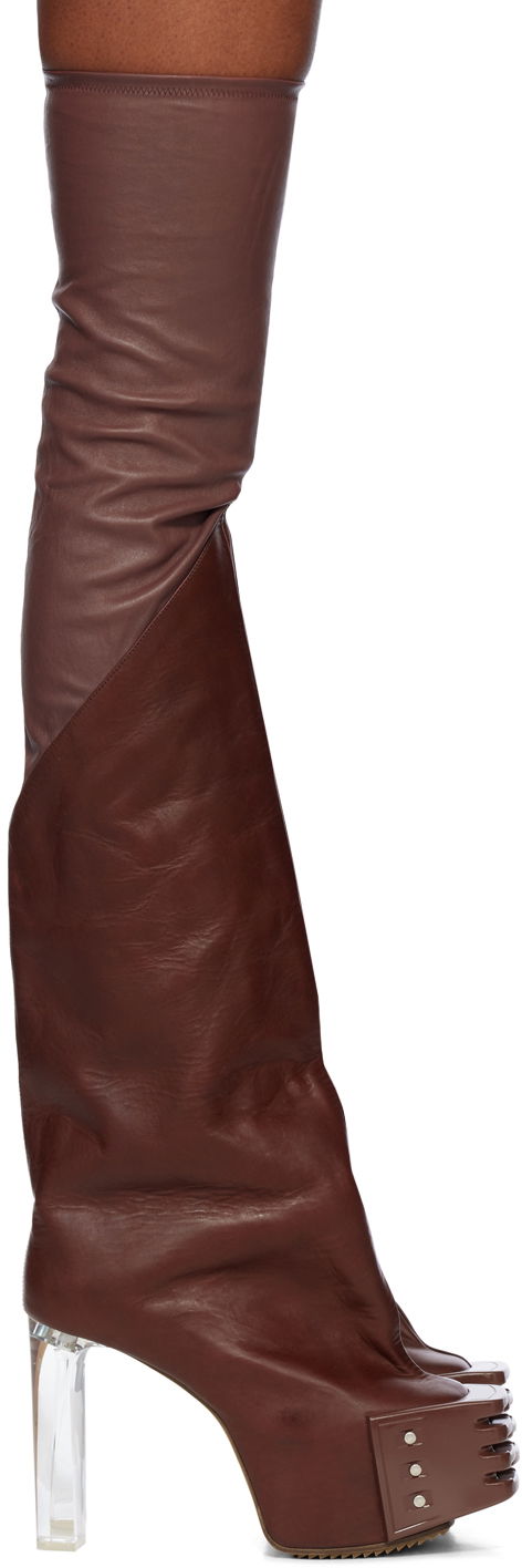 Oblačila Rick Owens Rick Owens Rhino Grilled Kiss Platform Boots Rjava | RP02D3841 LSGEG0, 0