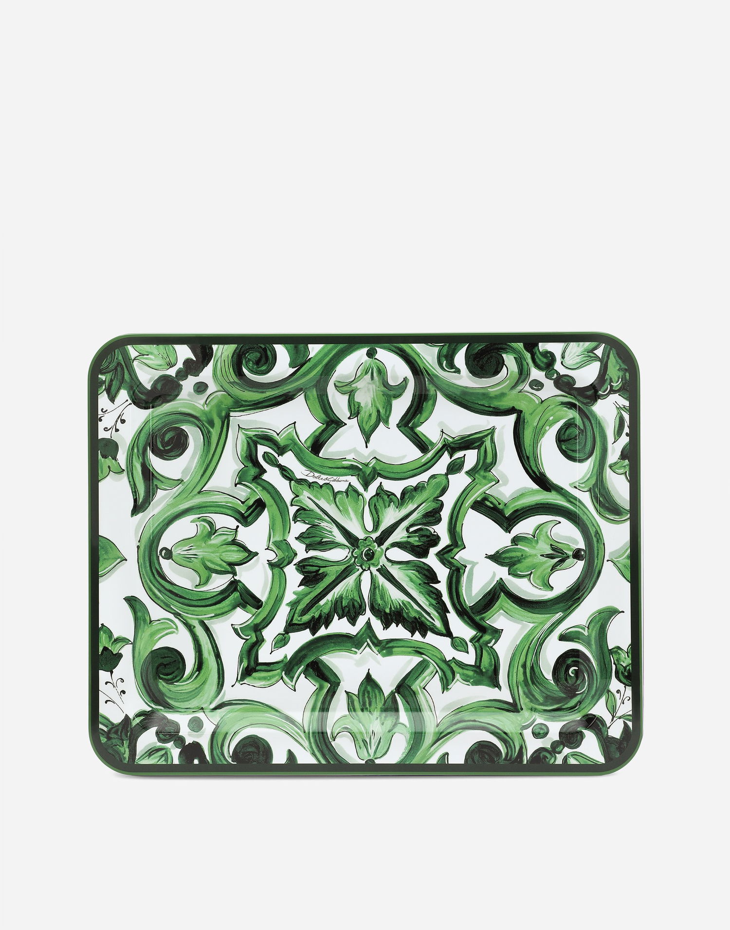 Home decor Dolce & Gabbana Dolce & Gabbana Medium Rectangular Decorative Tray Zelena | TC0018TCA69UV001, 0