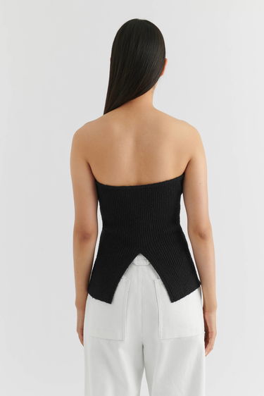 Majica brez rokavov AXEL ARIGATO Dime Strapless Top Črna | A2222001, 3