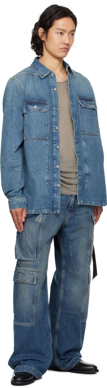 Srajce Rick Owens Rick Owens DRKSHDW Denim Overshirt Modra | DU01E3755 DWB, 3