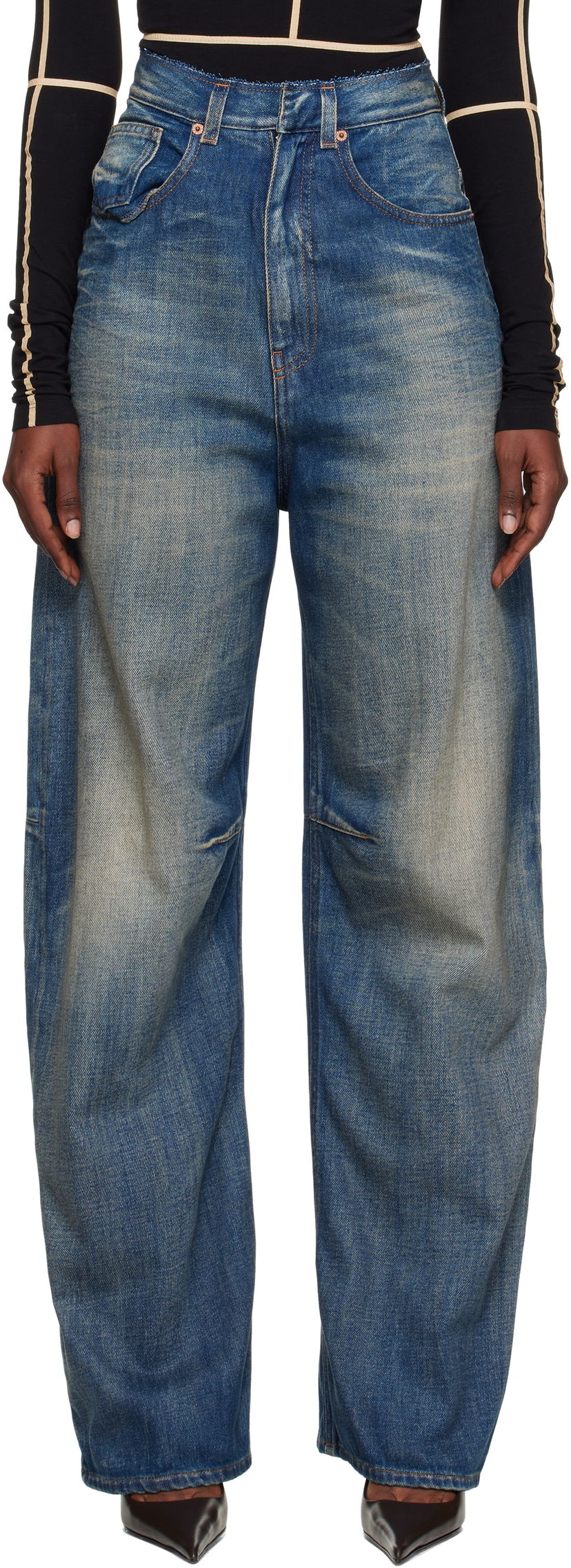 Kavbojke Maison Margiela Wide-Leg Jeans Modra | S52LA0266 M30017