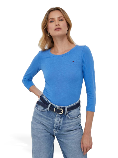 Majica Tommy Hilfiger Knit Top Modra | WW0WW37861