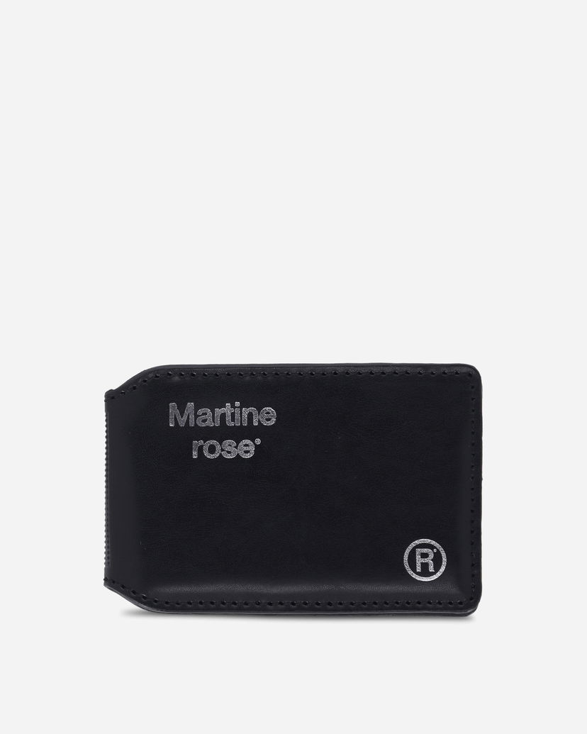 Denarnica Martine Rose Logo-Foil Embossed Leather Card Holder Črna | 1150LP22001