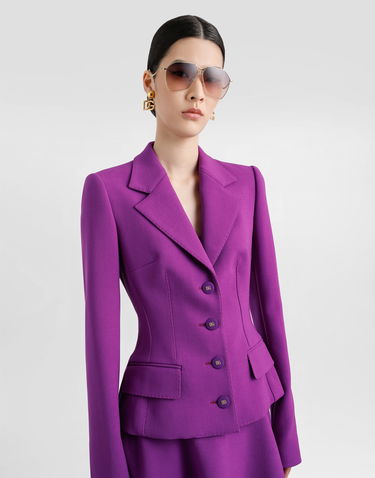 Jakna Dolce & Gabbana Dolce & Gabbana Double Crepe Fitted Blazer Lila | F27DSTGDC9HF0571, 3