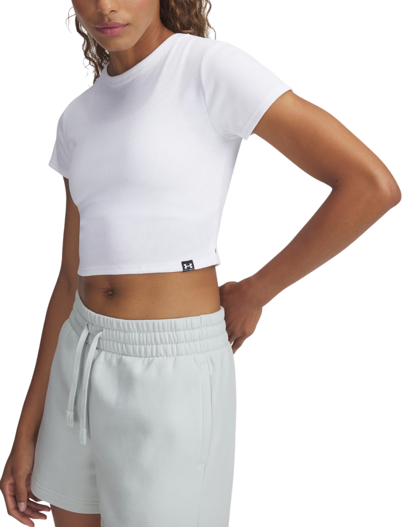 Krop-top Under Armour Under Armour Rival Rib Cropped T-Shirt Bela | 6000264-100