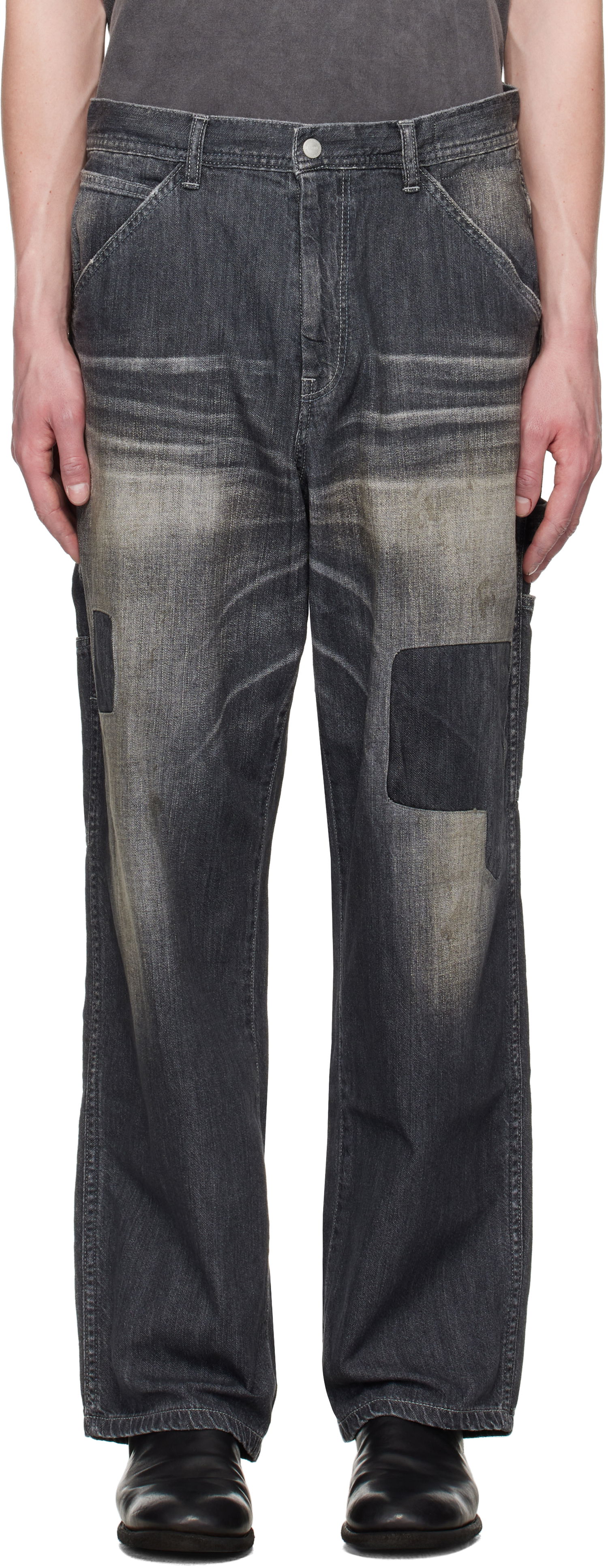 Kavbojke Neighborhood Neighborhood Savage LW Painter Denim Jeans Siva | 251SPNH-PTM03, 0