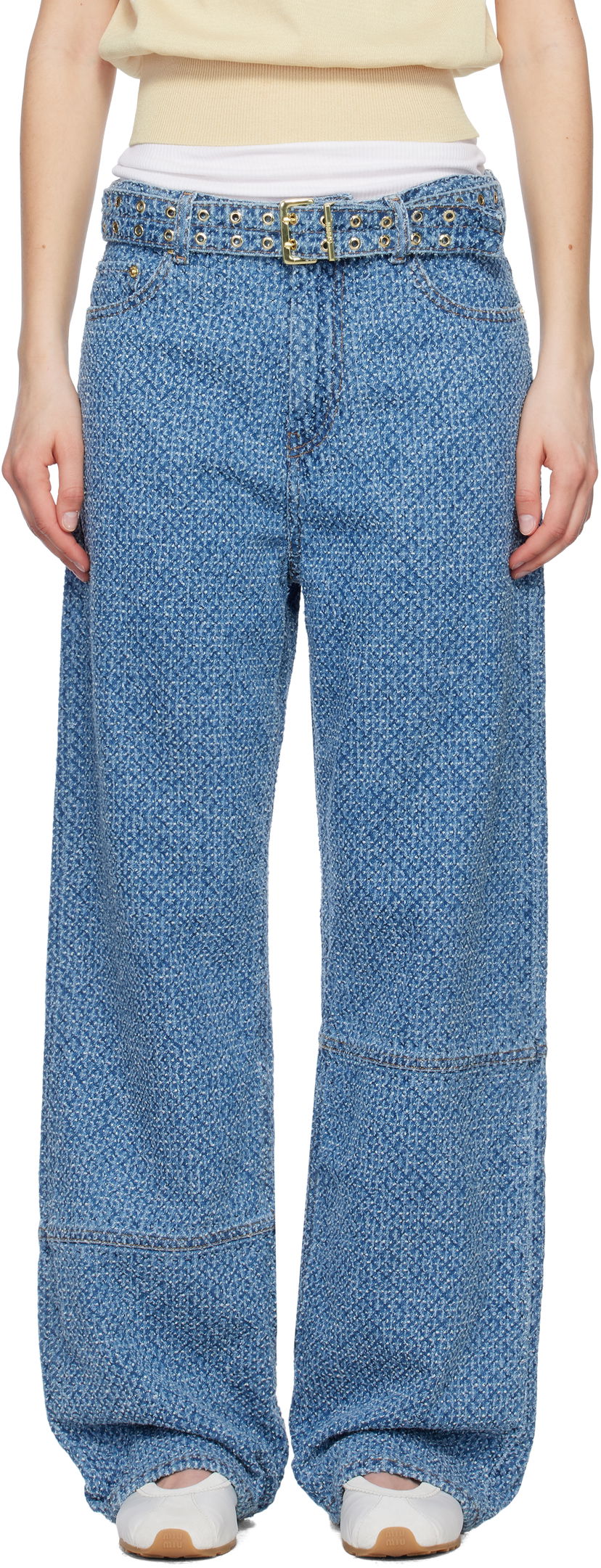 Kavbojke GANNI GANNI Izey Fluffy Belt Jeans Modra | J1721