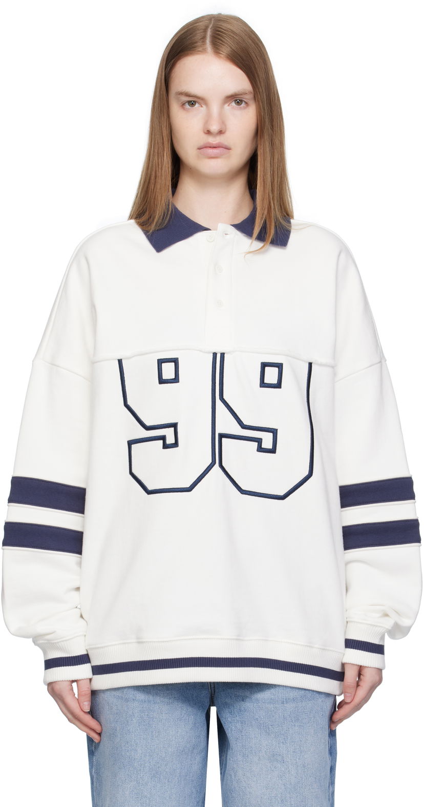 Pulover Ksubi Ksubi '99' Boyfriend Polo Sweatshirt Bela | WFA25FL005