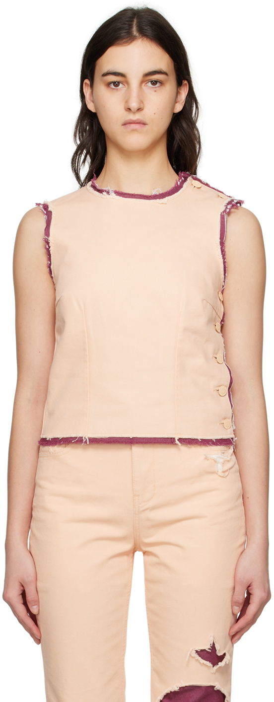 Majica brez rokavov RAF SIMONS Doubled Denim Tank Top Roza | 231-W249