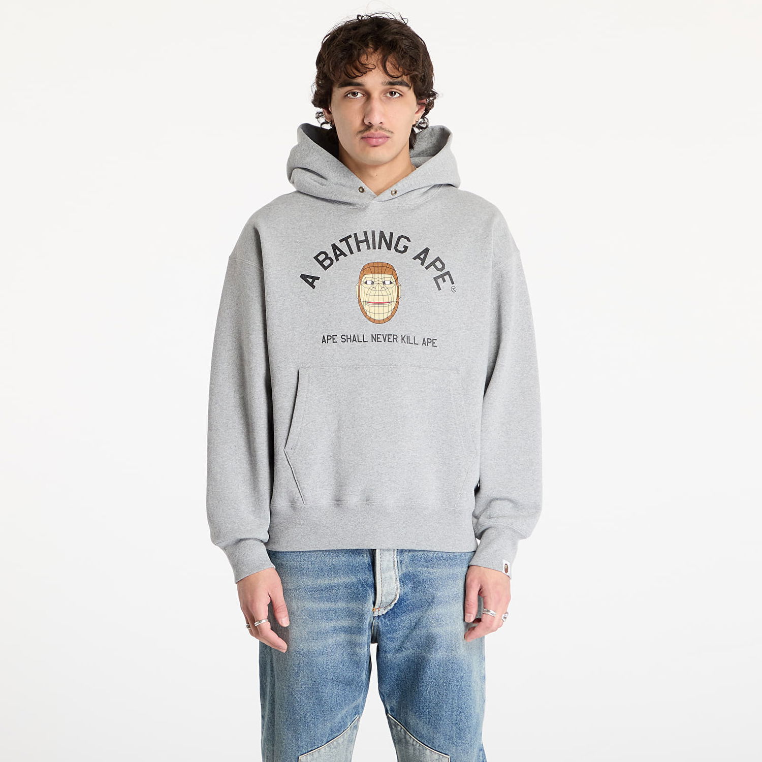 Pulover BAPE Polygon Relaxed Fit Pullover Hoodie Siva | 001PPK701001M GRA, 0