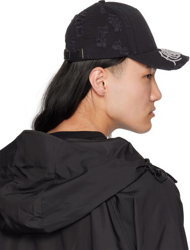 Kapa HELIOT EMIL Heliot Emil Distressed Baseball Cap Črna | SS25.16.071.BLK01.CO, 3