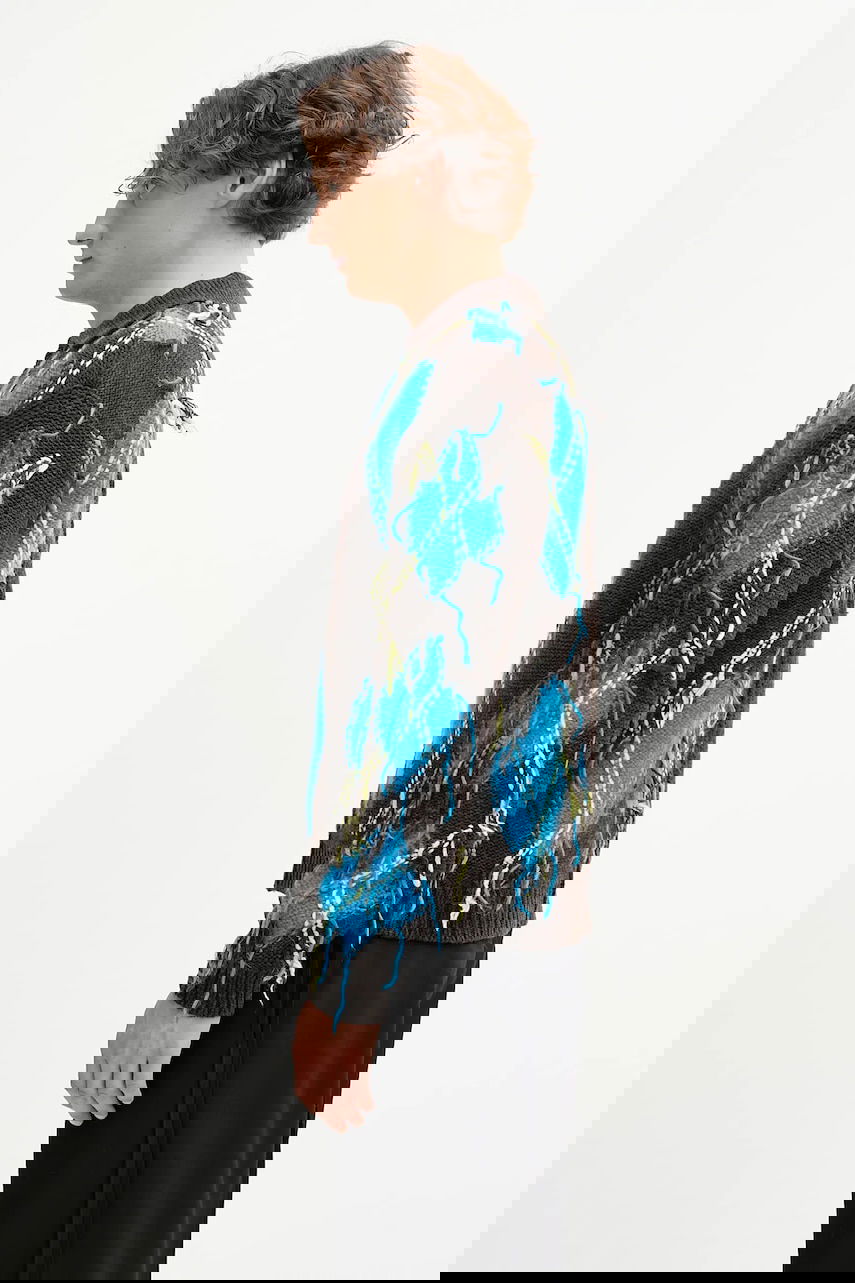 Pleteni pulover Andersson Bell Andersson Bell Argyle Fisherman Polo Sweater Rjava | atb1346m, 1