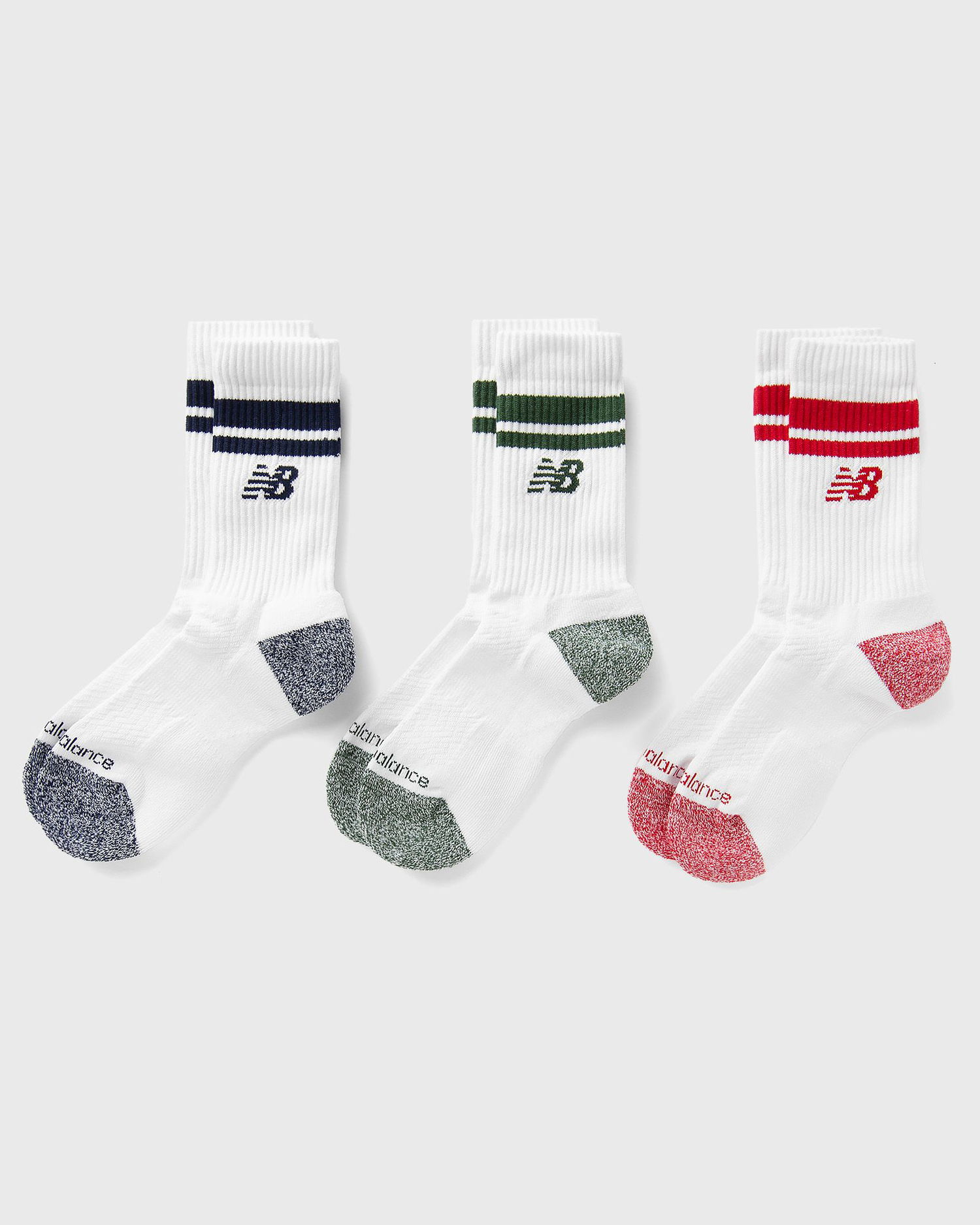 Nogavice New Balance Midweight Crew Socks 3 Pairs Bela | LAS35210-AS1, 1
