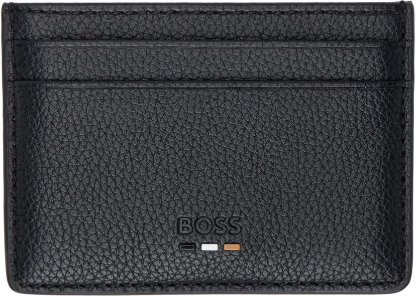 Denarnica BOSS Faux-Leather Card Holder Črna | 50536513
