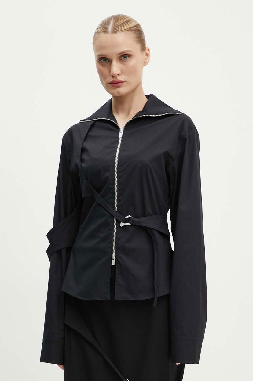 Srajce HELIOT EMIL Cutout Detail Zip-Up Shirt Črna | PREAW24.W.05.055.BLK01