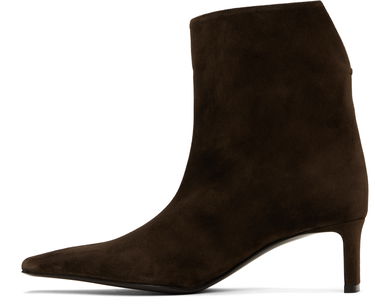 Oblačila Khaite KHAITE Ona Suede Ankle Boots Rjava | F1100-726, 2