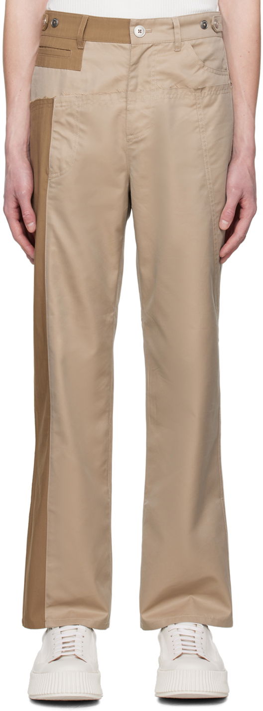 Cargo hlače Feng Chen Wang Feng Chen Wang Paneled Trousers Bež | FUS15TR02