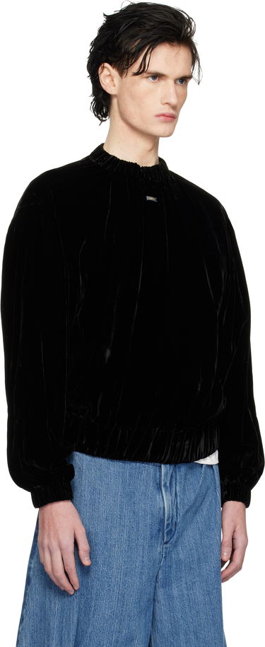 Pulover ADER ERROR Velvet Relaxed Fit Sweatshirt Črna | BN01FWSW0101BK, 1