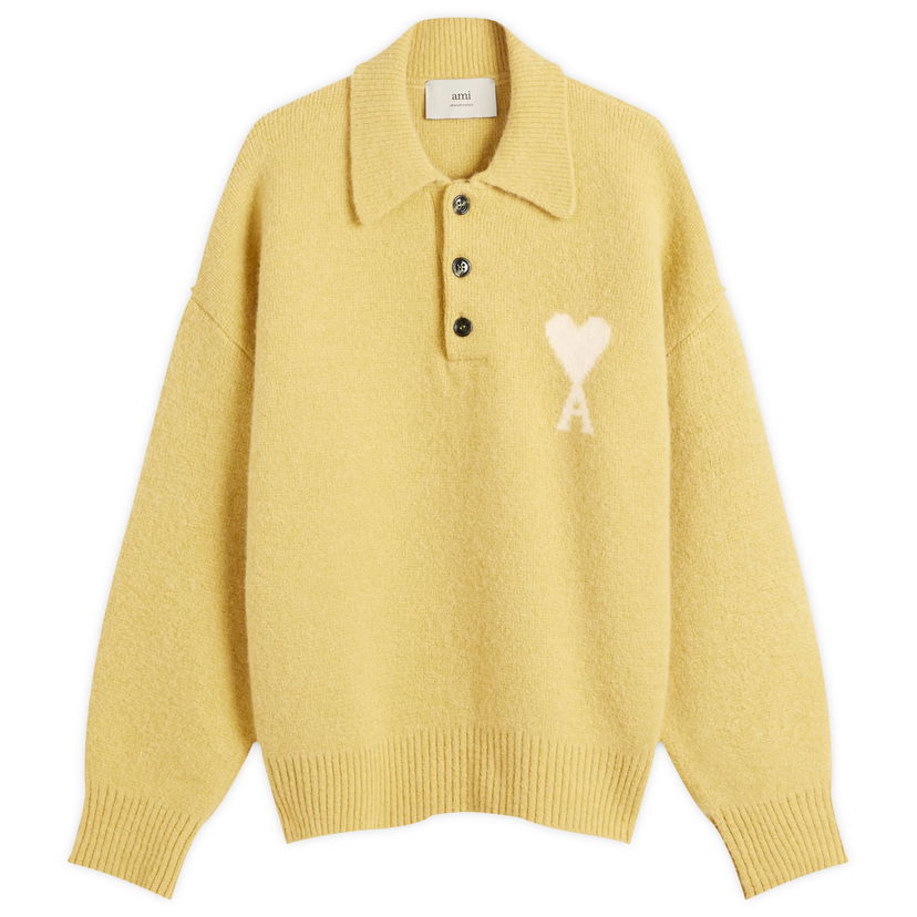 Pleteni pulover AMI Alpaca Knit Polo Rumena | H25UPL408-KN0135-3993H25