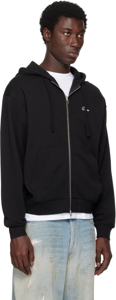 Pulover Dime Cursive Small Logo Zip Hoodie Črna | DIMESU2549BLK, 1