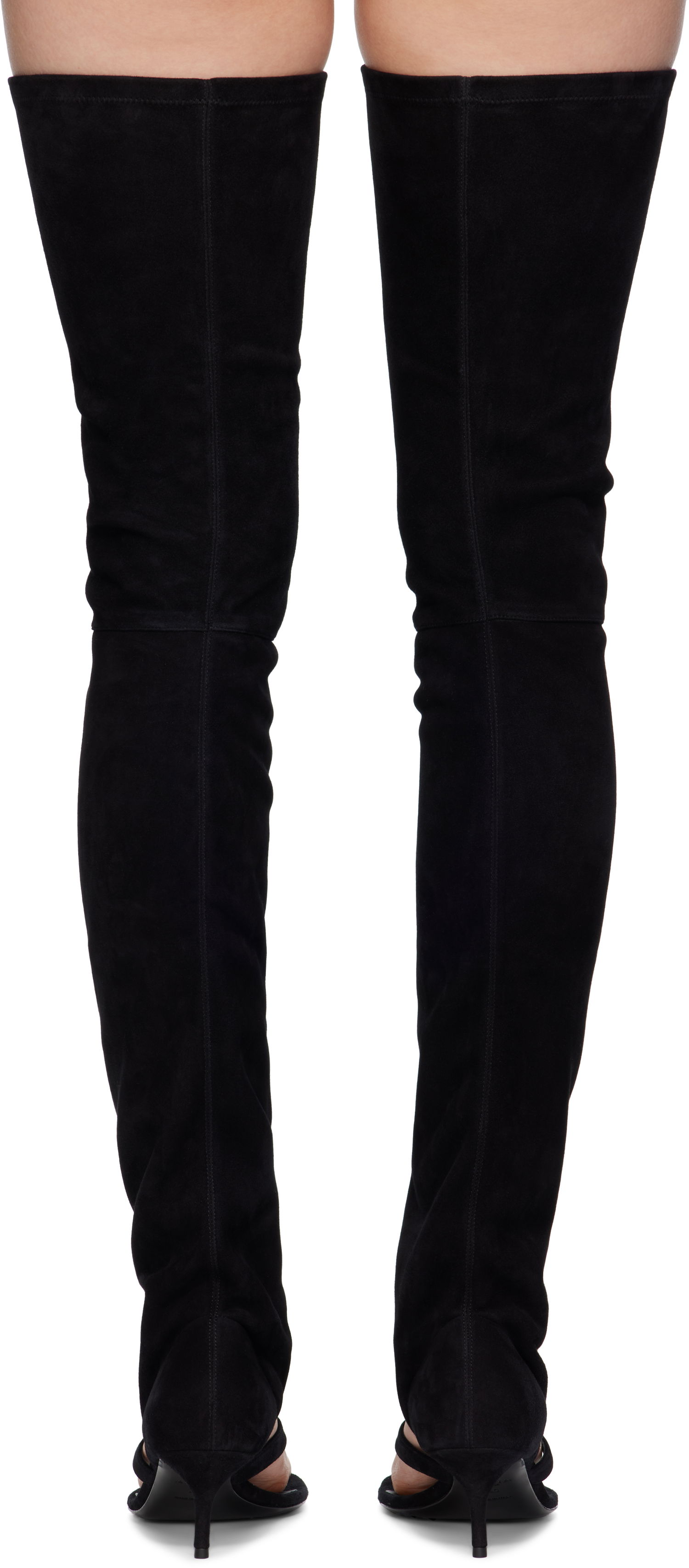 Oblačila Alaïa ALAÏA Stretch Suede Tall Thong Boots Črna | AA3O057CK311, 1