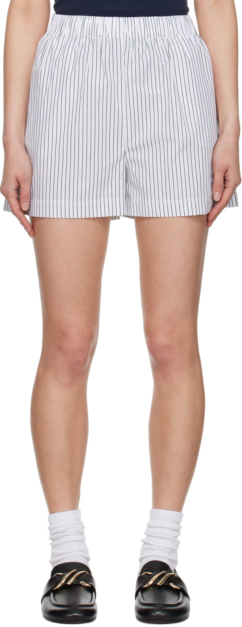Kratke hlače Sporty & Rich Sporty & Rich 'SRC' Poplin Shorts Bela | SH012606302ST71