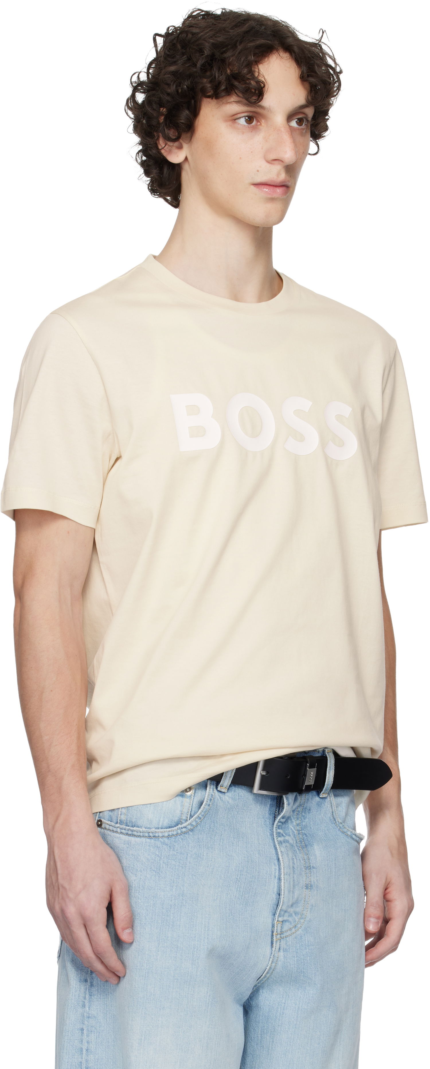 Majica BOSS BOSS Cotton-Jersey Logo T-Shirt Bež | 50495742, 1