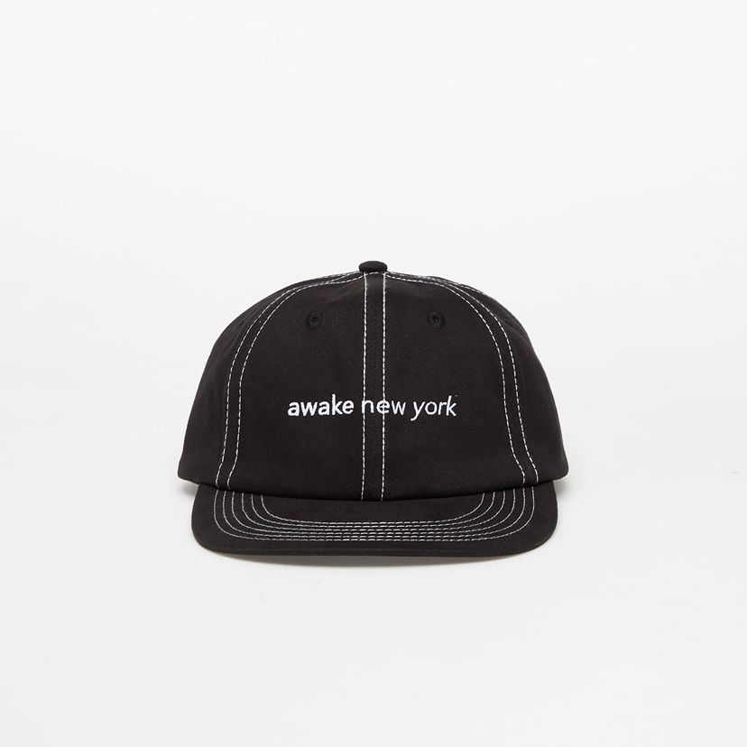Kapa Awake NY Awake NY Contrast Stitch 6 Panel Hat Črna | AWK-FW25-HT005-BLK