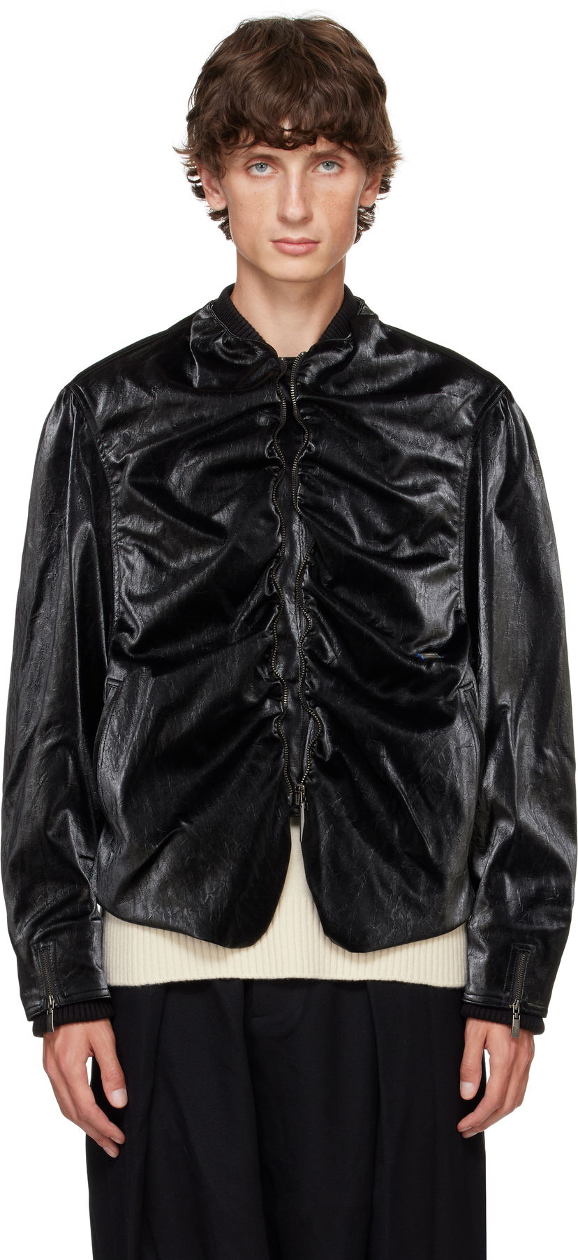 Bomber jakna ADER ERROR Faux-Leather Jacket Črna | BN01FWJK0701BK